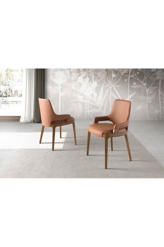2 chaises en noyer - 51 x 79 x 58 cm