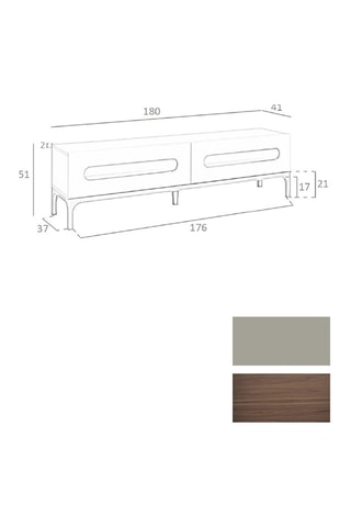 Meuble TV 2 tiroirs - 180 x 51 x 41 cm
