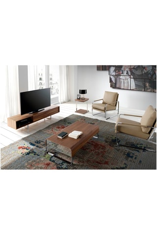 Meuble TV 1 tiroir en noyer - 180 x 44 x 39 cm