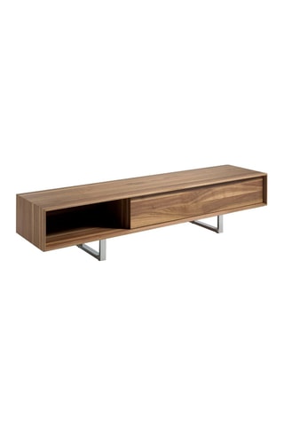 Meuble TV 1 tiroir en noyer - 180 x 44 x 39 cm