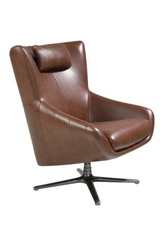 Fauteuil pivotant en cuir 
Marron
