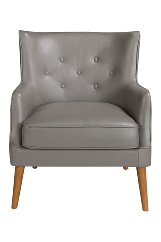 Fauteuil en cuir 
Gris et naturel