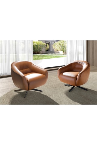 Fauteuil en cuir - Marron
