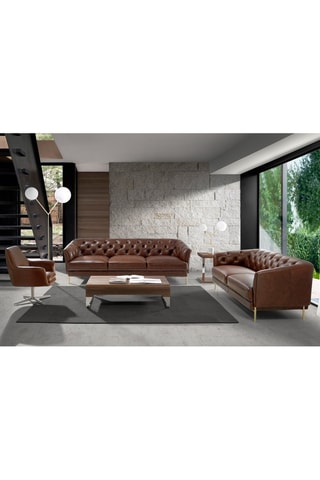Fauteuil en cuir  - Cognac
