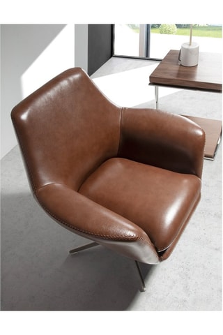 Fauteuil en cuir  - Cognac