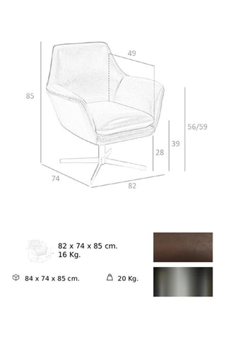 Fauteuil en cuir  - Cognac