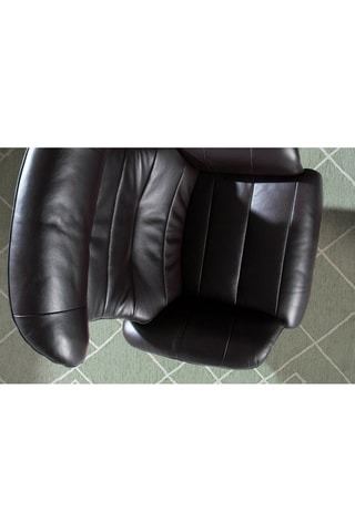 Fauteuil pivotant en cuir  - Noir
