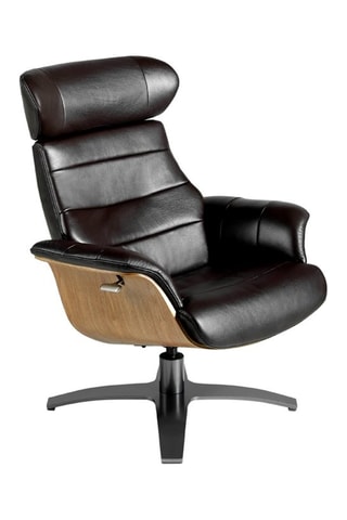 Fauteuil pivotant en cuir  - Noir