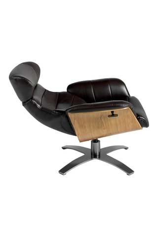 Fauteuil pivotant en cuir  - Noir