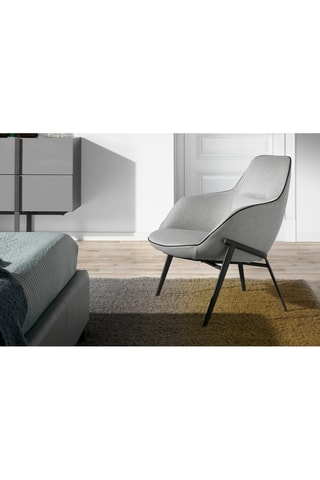 Fauteuil -  Gris et noir - Tissu