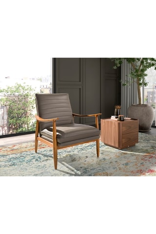 Fauteuil en cuir - Gris