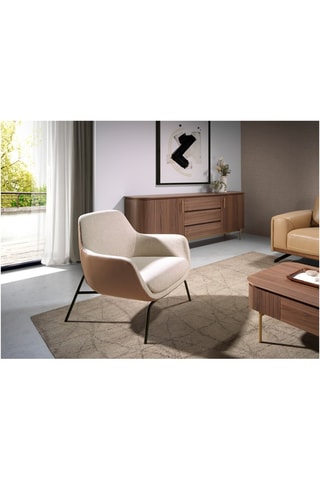Fauteuil Crème et marron