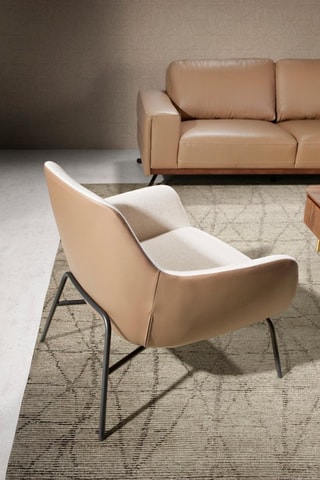 Fauteuil Crème et marron