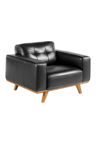 Fauteuil en cuir -
Noir