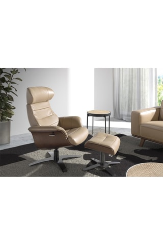 Fauteuil pivotant en cuir - Beige