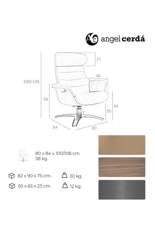 Fauteuil pivotant en cuir - Beige