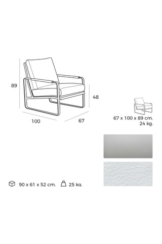 Fauteuil - Blanc - Revêtement effet cuir