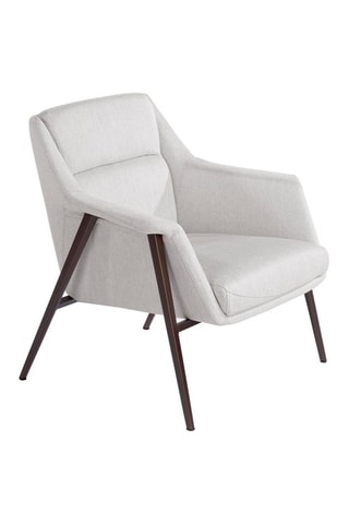 Fauteuil - Blanc et marron - Tissu