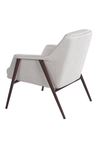 Fauteuil - Blanc et marron - Tissu
