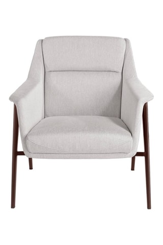 Fauteuil - Blanc et marron - Tissu