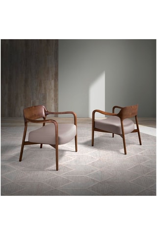 Fauteuil en cuir - Gris et naturel - Tissu