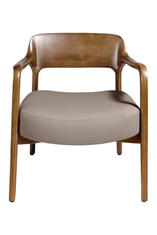 Fauteuil en cuir - Gris et naturel - Tissu