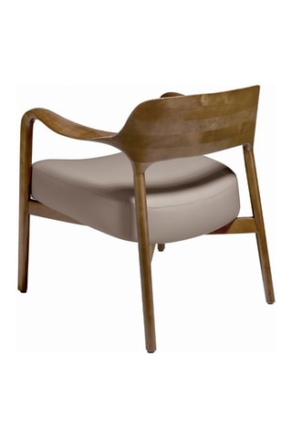 Fauteuil en cuir - Gris et naturel - Tissu