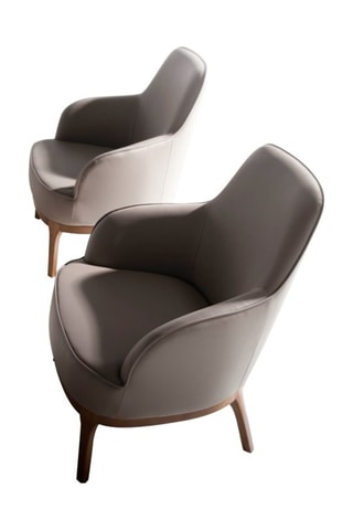 Fauteuil en cuir - Taupe