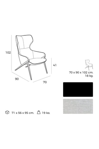 Fauteuil - Gris clair - Revêtement effet cuir