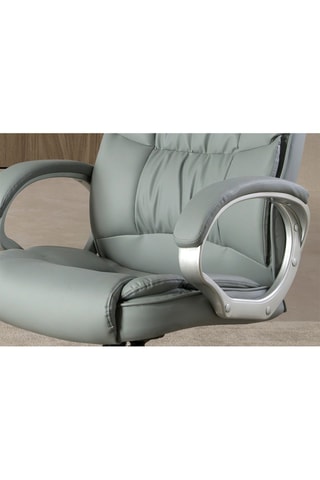 Fauteuil de bureau pivotant - Gris et argenté - Revêtement effet cuir