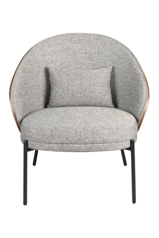 Fauteuil - Gris et imitation noyer - Tissu