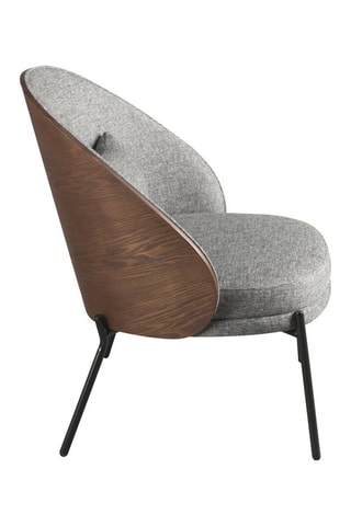 Fauteuil - Gris et imitation noyer - Tissu