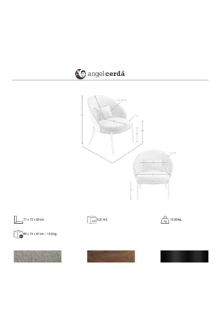 Fauteuil - Gris et imitation noyer - Tissu