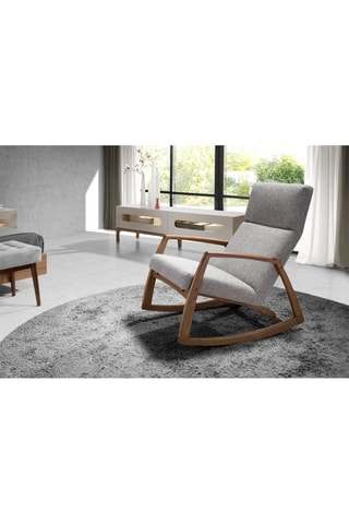 Fauteuil - Gris et naturel - Tissu