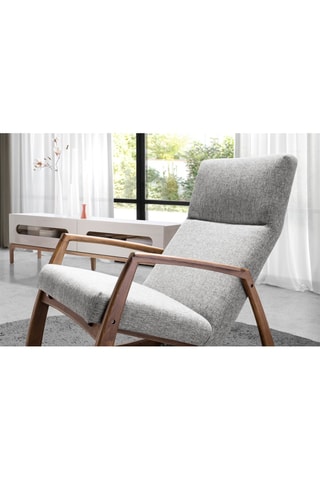Fauteuil - Gris et naturel - Tissu