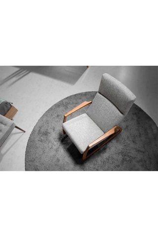 Fauteuil - Gris et naturel - Tissu