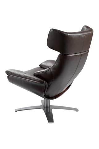 Fauteuil pivotant en cuir - Marron foncé