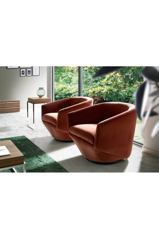 Fauteuil pivotant - Vieux rose  Revêtement en velours