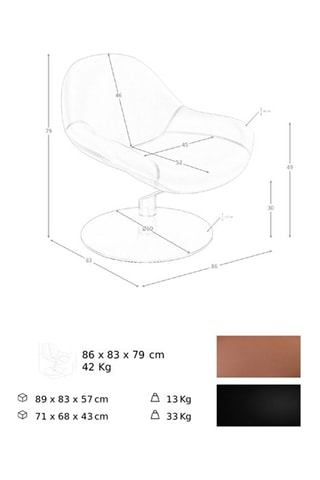 Fauteuil - Marron - Revêtement effet cuir