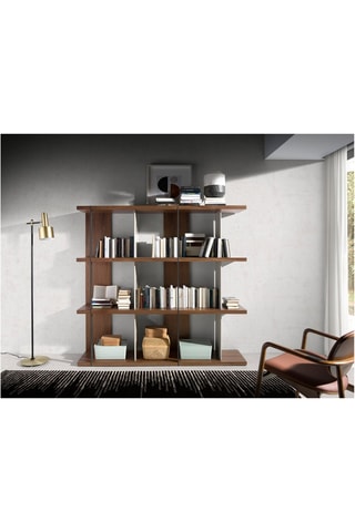 Bibliothèque en noyer -  71 x 170 x 40 cm