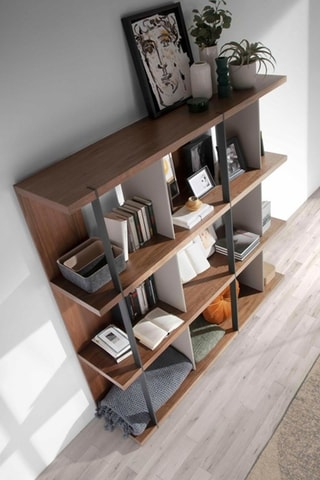 Bibliothèque en noyer -  71 x 170 x 40 cm