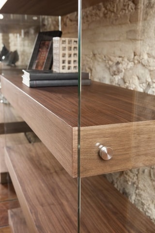 Bibliothèque en verre  - 122 x 38 x 183 cm