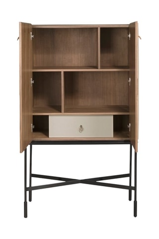Buffet 2 portes en bois de noyer - 90 x 40 x 150 cm