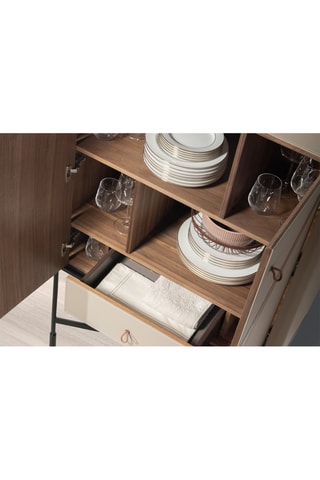 Buffet 2 portes en bois de noyer - 90 x 40 x 150 cm