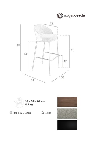 2 tabourets de bar - 51 x 95 x 50 cm