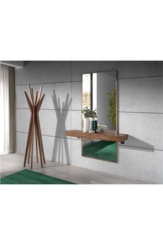 Miroir avec étagère - Naturel
