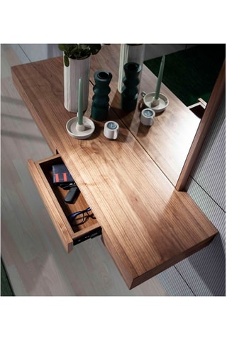 Miroir avec étagère - Naturel
