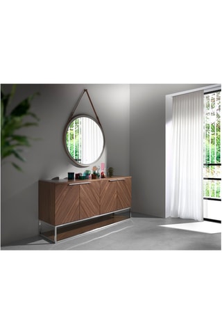Buffet 4 portes en noyer - 160 x 80 x 46 cm