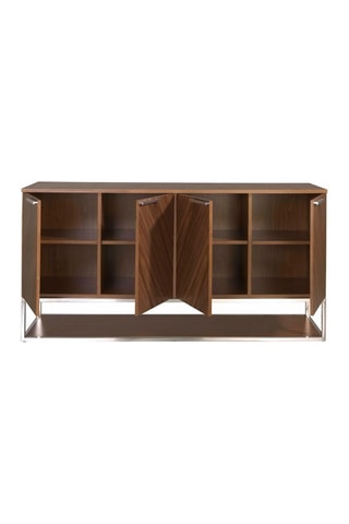 Buffet 4 portes en noyer - 160 x 80 x 46 cm