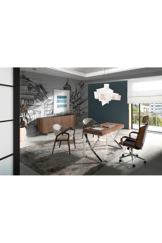Bureau en bois 2 tiroirs - 120 x 61 x 76 cm